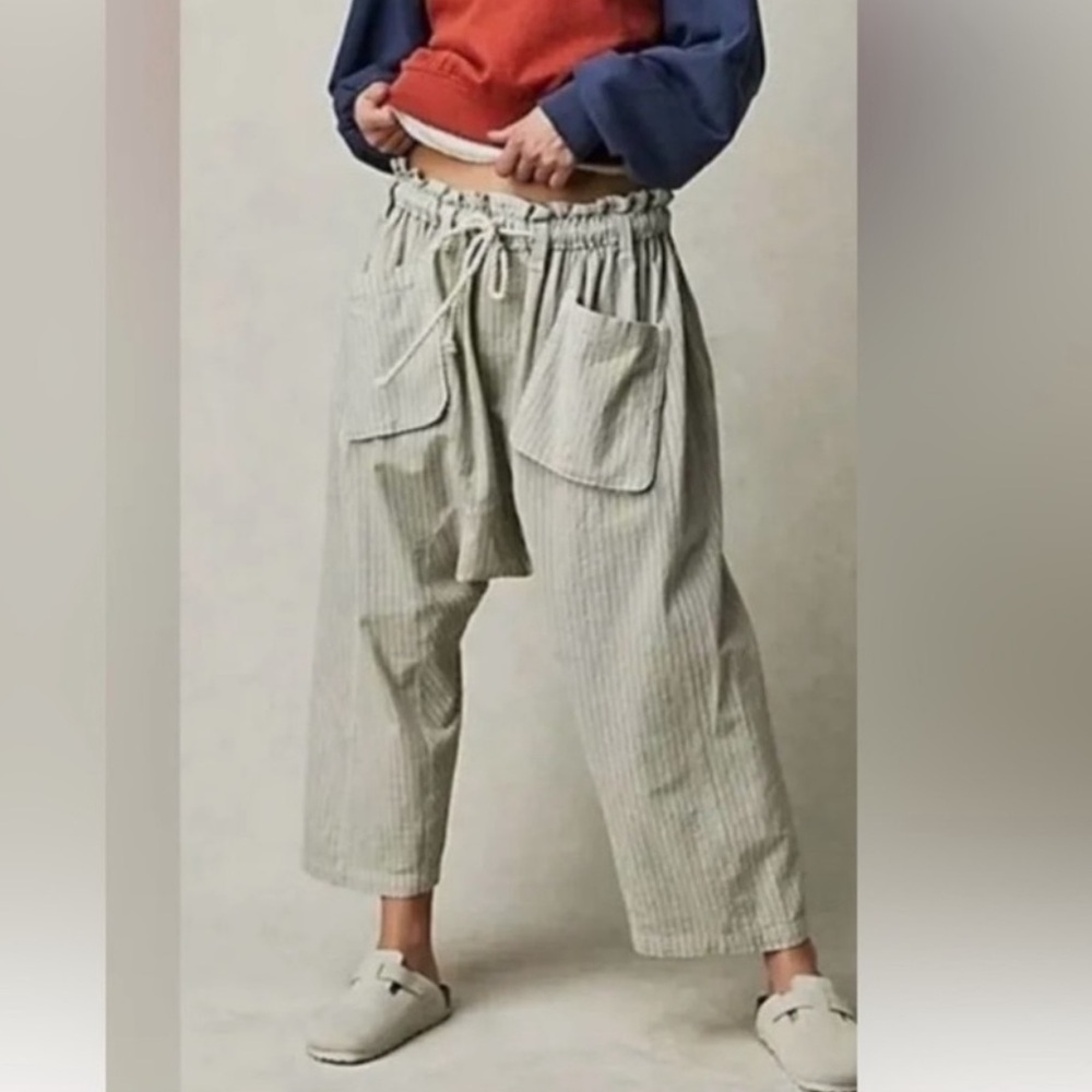 Free People Striped Cream Pants - Picture 3 of 10